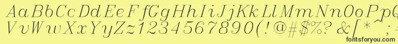 Шрифт italic – чёрные шрифты на жёлтом фоне