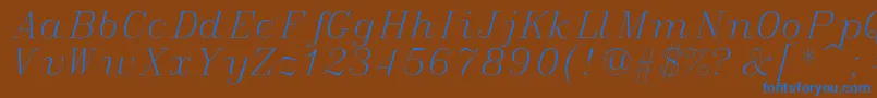 italic Font – Blue Fonts on Brown Background