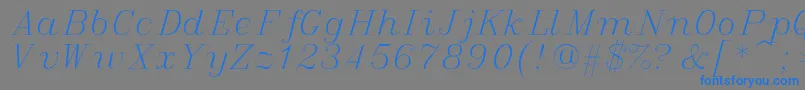 italic Font – Blue Fonts on Gray Background