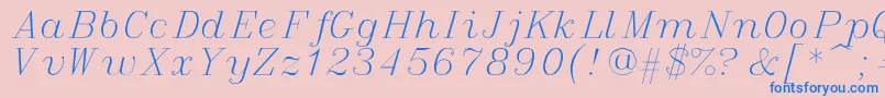 italic Font – Blue Fonts on Pink Background