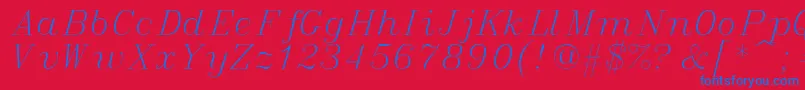 italic Font – Blue Fonts on Red Background