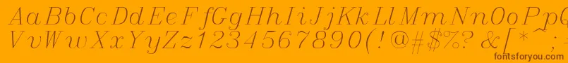 italic Font – Brown Fonts on Orange Background