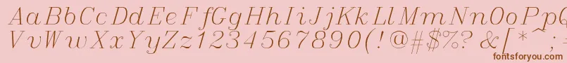 Fonte italic – fontes marrons em um fundo rosa