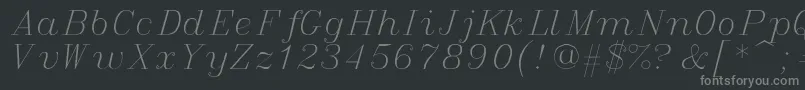 フォントitalic – 黒い背景に灰色の文字