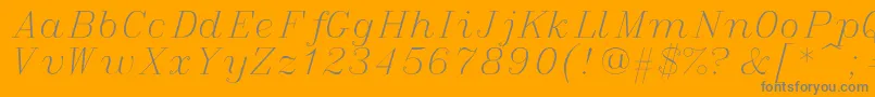 italic Font – Gray Fonts on Orange Background