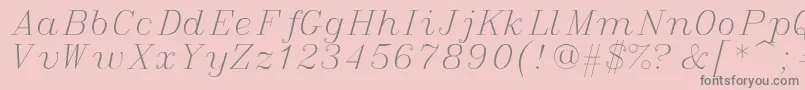 Fonte italic – fontes cinzas em um fundo rosa