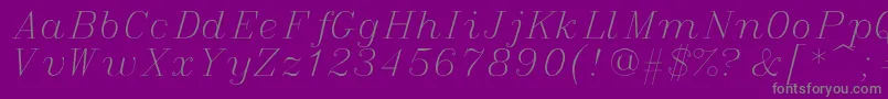 Fonte italic – fontes cinzas em um fundo violeta