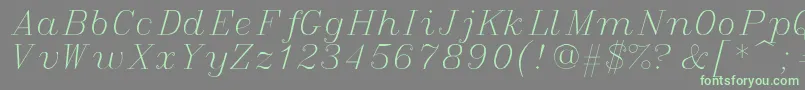 Fonte italic – fontes verdes em um fundo cinza