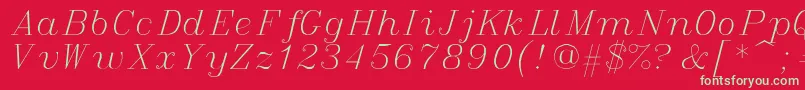 italic Font – Green Fonts on Red Background