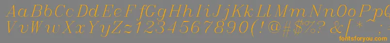 italic-fontti – oranssit fontit harmaalla taustalla