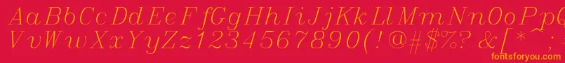 italic Font – Orange Fonts on Red Background