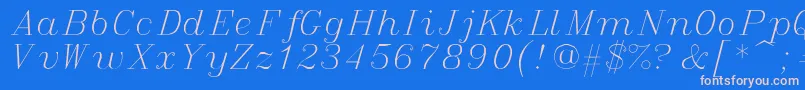 Fonte italic – fontes rosa em um fundo azul