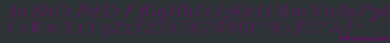 Czcionka italic – fioletowe czcionki na czarnym tle