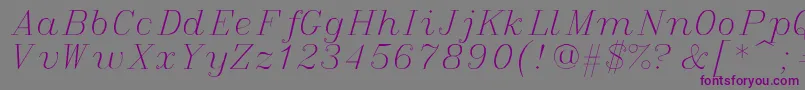 italic Font – Purple Fonts on Gray Background