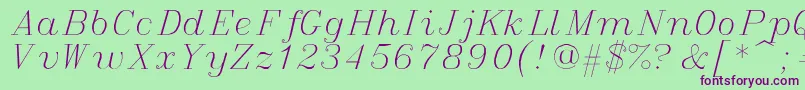 italic Font – Purple Fonts on Green Background