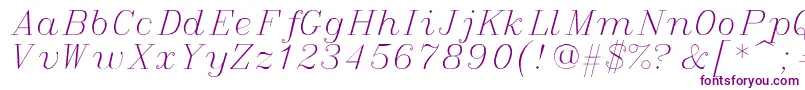 italic Font – Purple Fonts on White Background