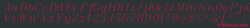 フォントitalic – 黒い背景に赤い文字