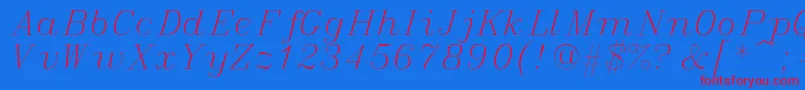 Fonte italic – fontes vermelhas em um fundo azul