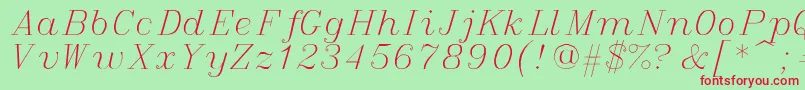 italic Font – Red Fonts on Green Background