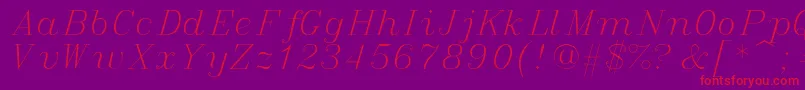 italic Font – Red Fonts on Purple Background