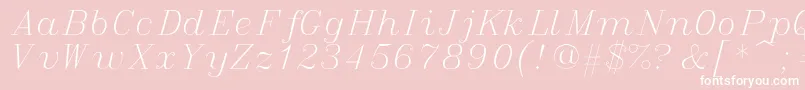 italic-Schriftart – Weiße Schriften auf rosa Hintergrund