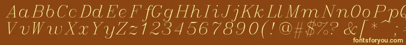 italic Font – Yellow Fonts on Brown Background