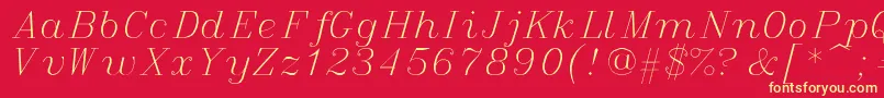 フォントitalic – 黄色の文字、赤い背景