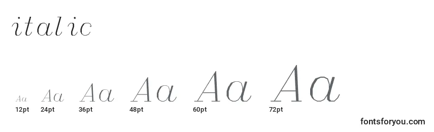 Größen der Schriftart Italic (130571)