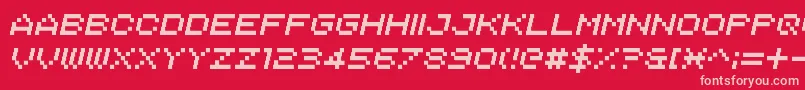 Czcionka Italipixel – różowe czcionki na czerwonym tle