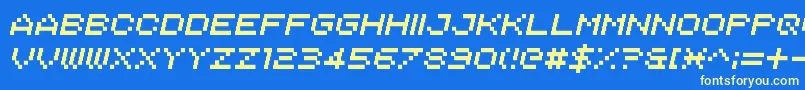 Italipixel Font – Yellow Fonts on Blue Background