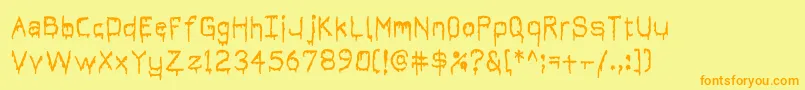 Its Dripping ~ Font – Orange Fonts on Yellow Background