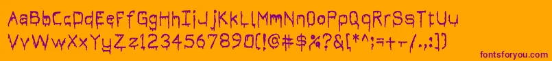 Its Dripping ~ Font – Purple Fonts on Orange Background