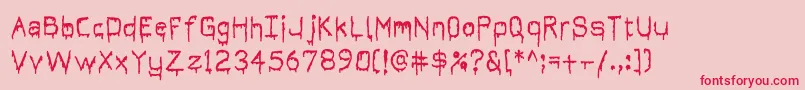 Its Dripping ~ Font – Red Fonts on Pink Background