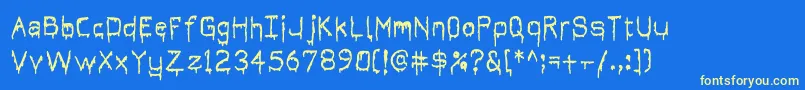 Its Dripping ~ Font – Yellow Fonts on Blue Background