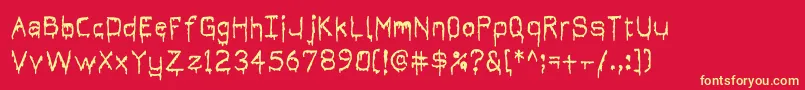 Its Dripping ~ Font – Yellow Fonts on Red Background