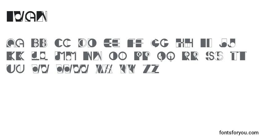 Schriftart Ivan – Alphabet, Zahlen, spezielle Symbole