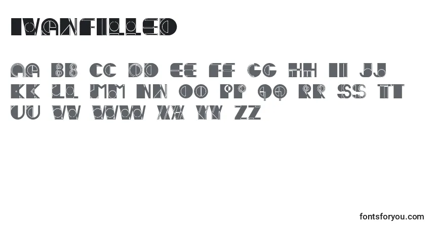 Schriftart IvanFilled – Alphabet, Zahlen, spezielle Symbole