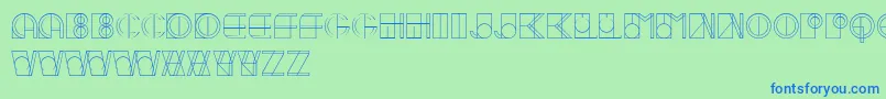 fuente IvanLinear – Fuentes Azules Sobre Fondo Verde