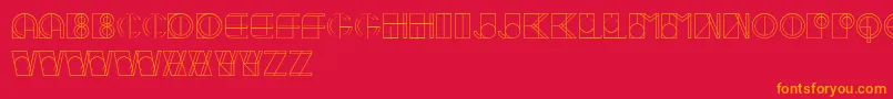 IvanLinear-Schriftart – Orangefarbene Schriften auf rotem Hintergrund