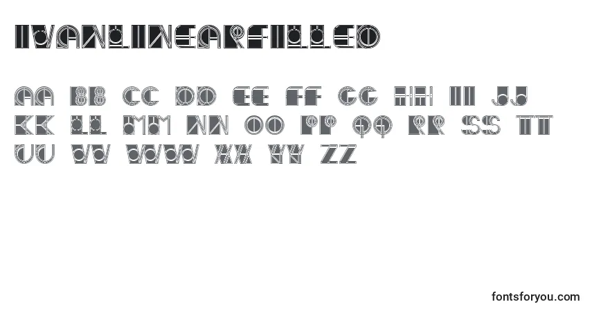 Czcionka IvanLinearFilled – alfabet, cyfry, specjalne znaki