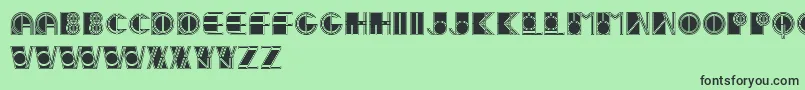 IvanLinearFilled-fontti – mustat fontit vihreällä taustalla