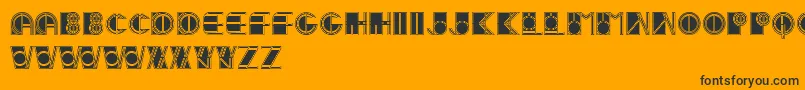 フォントIvanLinearFilled – 黒い文字のオレンジの背景