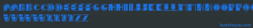 IvanLinearFilled-Schriftart – Blaue Schriften auf schwarzem Hintergrund