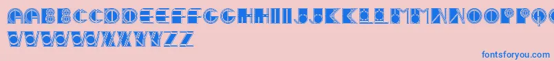 フォントIvanLinearFilled – ピンクの背景に青い文字
