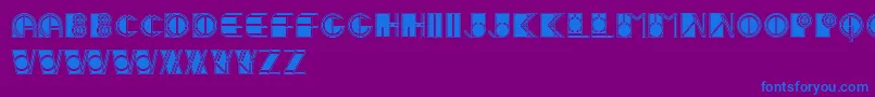 IvanLinearFilled-Schriftart – Blaue Schriften auf violettem Hintergrund