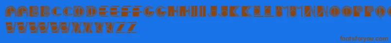 Шрифт IvanLinearFilled – коричневые шрифты на синем фоне