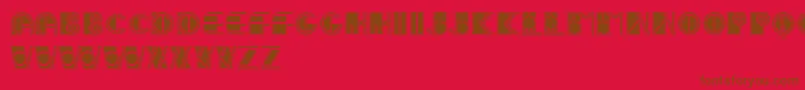 Czcionka IvanLinearFilled – brązowe czcionki na czerwonym tle