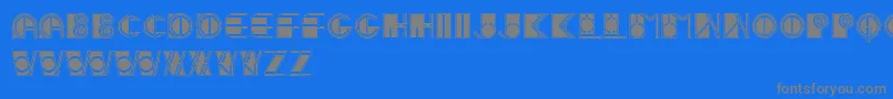 フォントIvanLinearFilled – 青い背景に灰色の文字