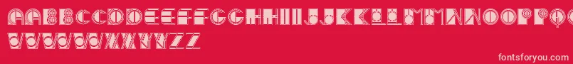 フォントIvanLinearFilled – 赤い背景にピンクのフォント