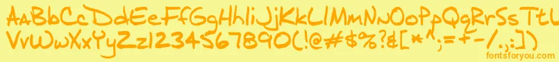 j d Font – Orange Fonts on Yellow Background